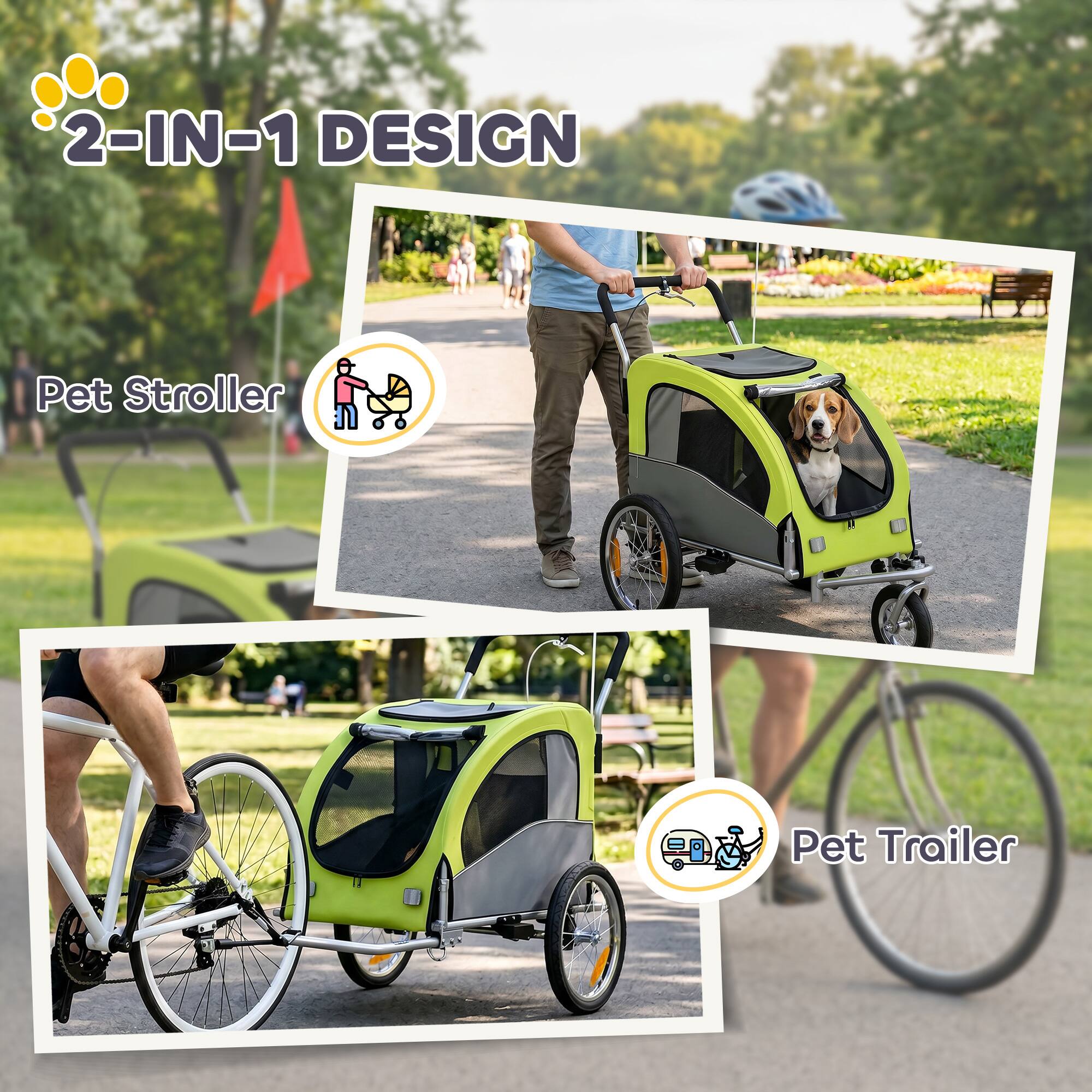 2-IN-1 DESIGN  
Pet Stroller  
Pet Trailer