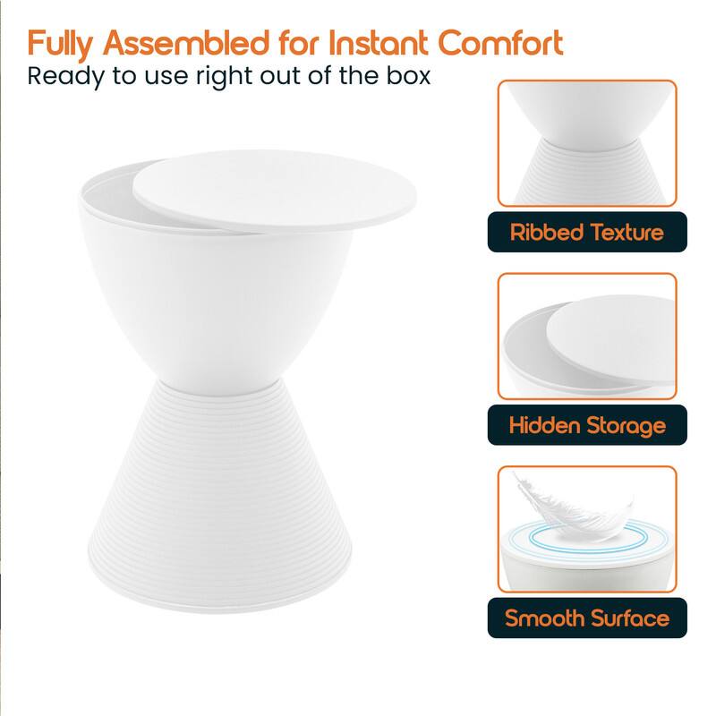 Fully Assembled for Instant Comfort  
Ready to use right out of the box  

- Ribbed Texture  
- Hidden Storage  
- Smooth Surface