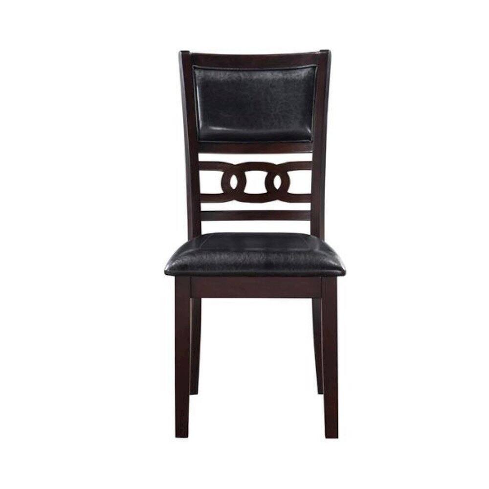 Angle. FurniFact - Solid Wood Dining Chairs Set of 2 Contemporary Ebony Black - Black.
