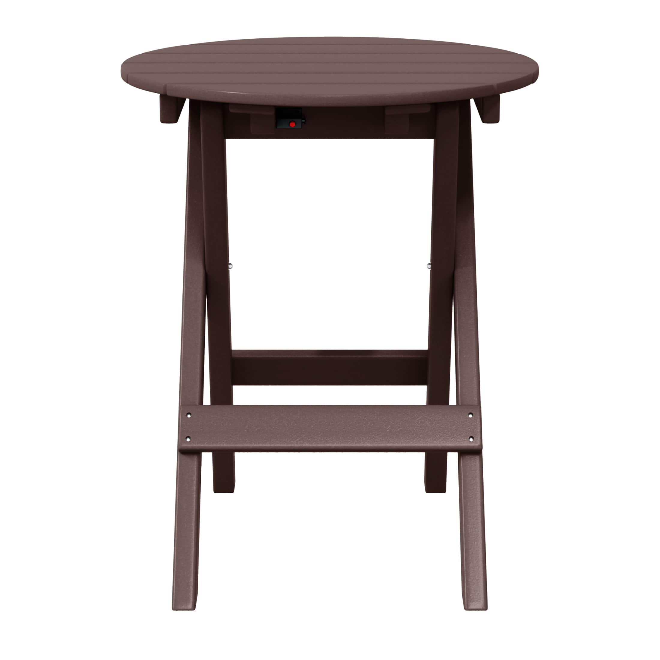 WestinTrends - Malibu HDPE Outdoor 24.5 Inch Round Portable Folding Patio Dining Table - Dark Brown price history on PriceWatchPro