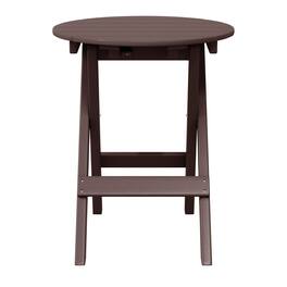WestinTrends - Malibu HDPE Outdoor 24.5 Inch Round Portable Folding Patio Dining Table - Dark Brown