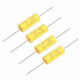Unique Bargains - 4pcs 2.7uf Frequency Divider Capacitor, 250V Axial Audio Speaker Crossover MKP Film Capacitor - Yellow