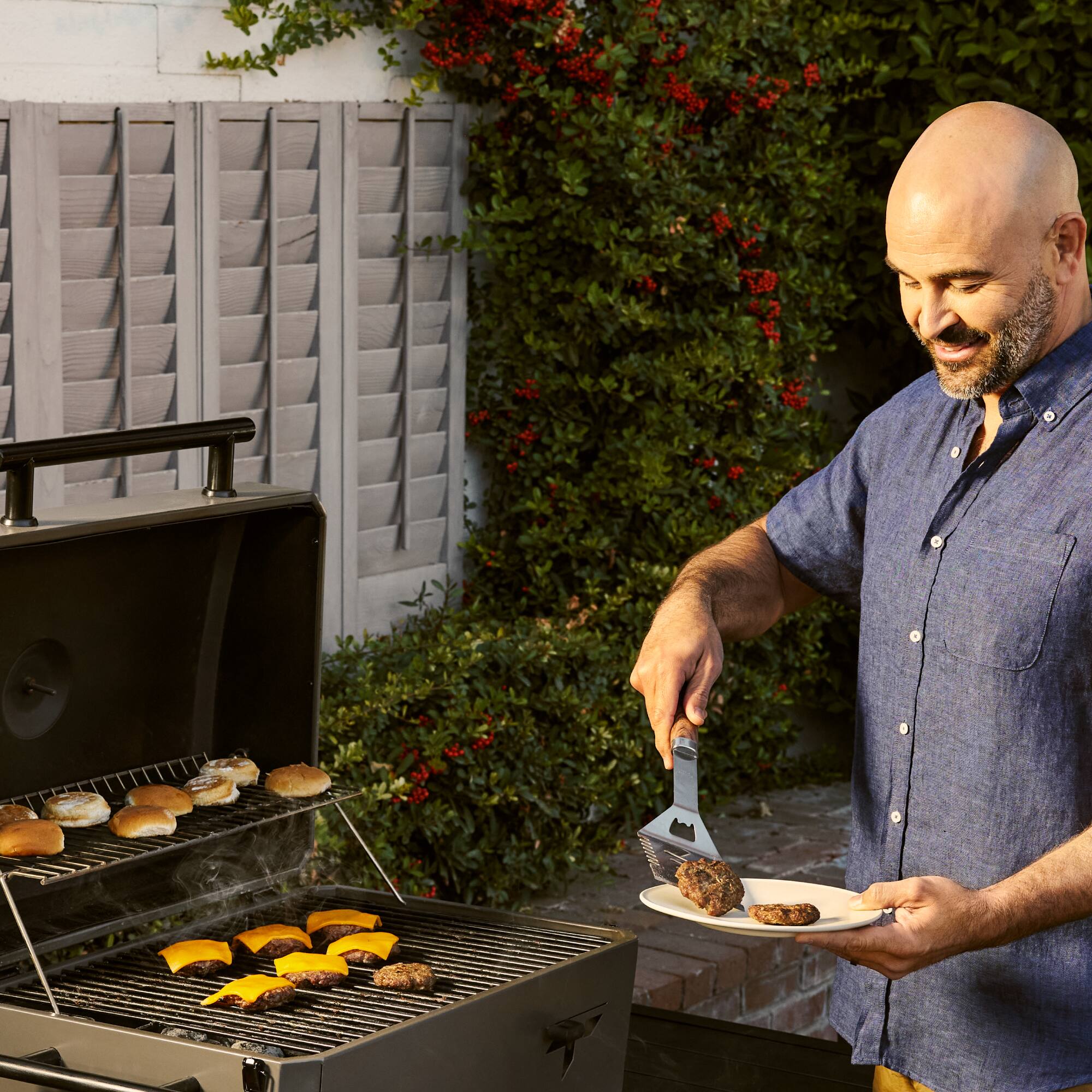 Alt View 5. TYTUS Grills - TYTUS Emberwood Charcoal Grill with Grill and Prep Cart - Gray.