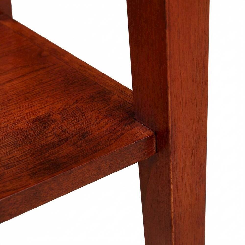 Alt View 3. FurniFact - Mahogany End Table with Shelving for Stylish Living Spaces - Mahogany.
