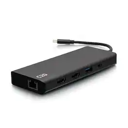 C2G - C2G54488 USB-C 9-in-1 Dual Display Docking Station - Black - HDMI - Ethernet