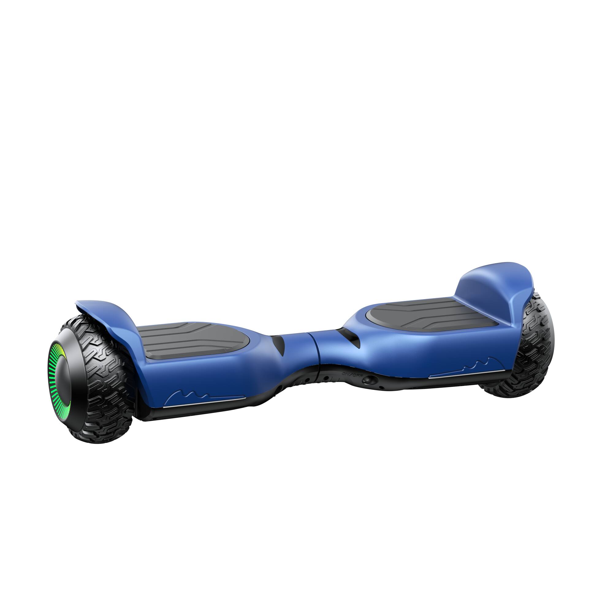 Back. MIHOVER - 250W*2 All-Terrain Hoverboard for Kids, 37V 2Ah Battery, 7.75 MPH, Bluetooth, 176 lb Capacity, UL2272 - Blue.