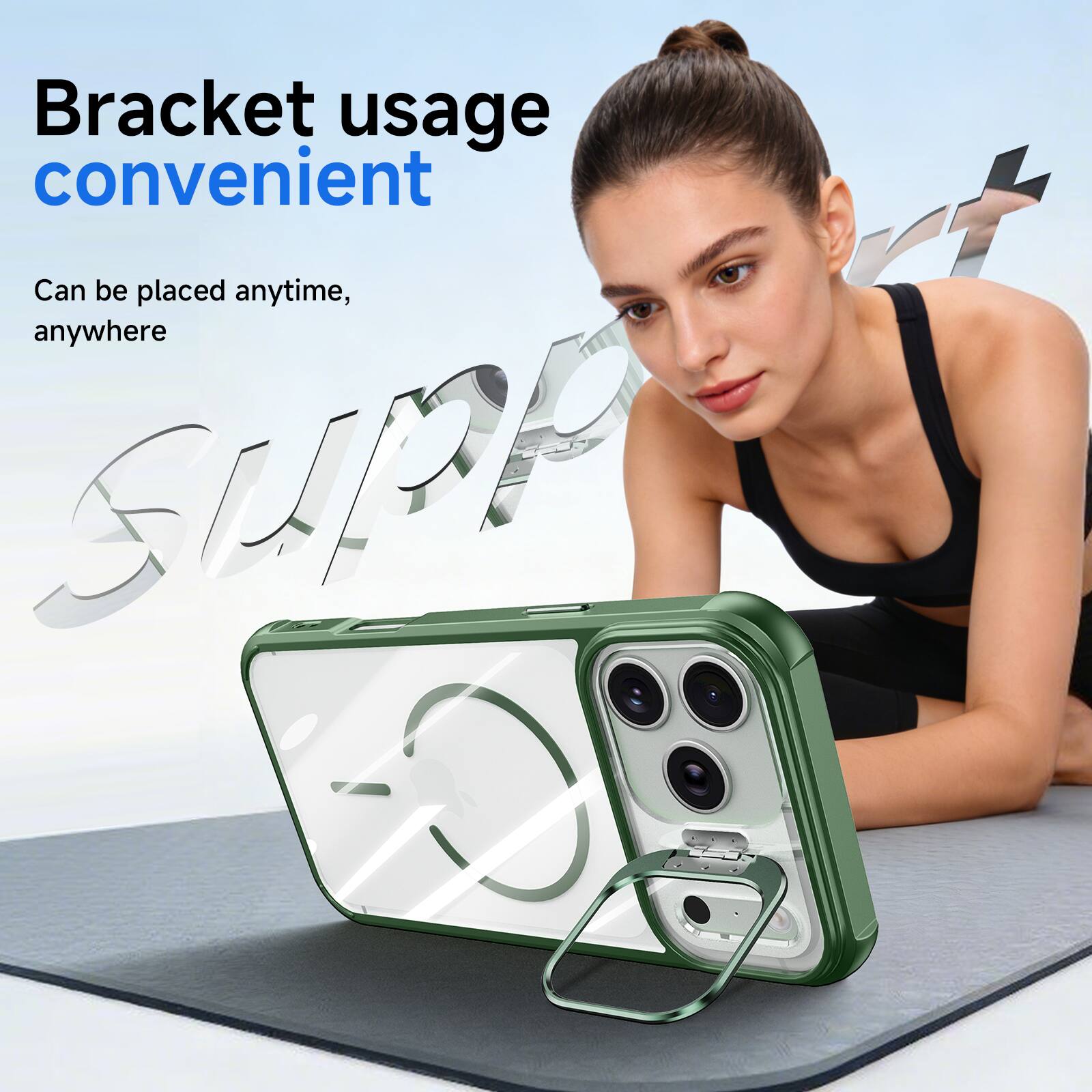 Bracket usage convenient  
Can be placed anytime, anywhere