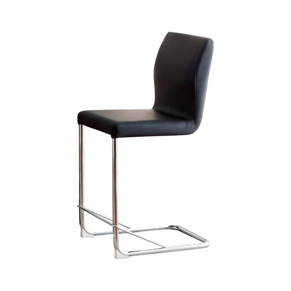 Manhattan Lane - Lodia II Contemporary Counter Height Chair With Pu, Set of 2 - Black
