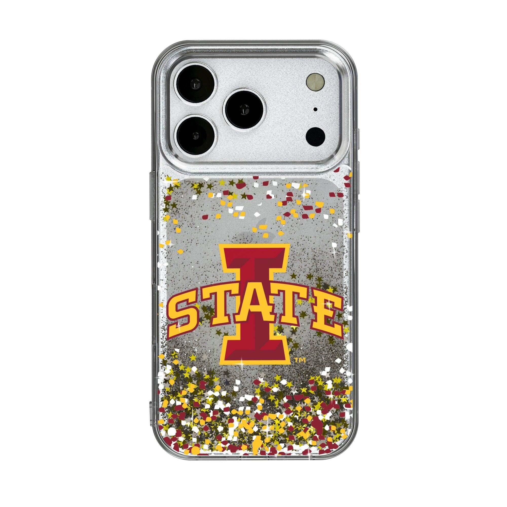 Front. Keyscaper - Iowa State Cyclones iPhone Glitter Confetti Design Case - 16 - Multicolor.