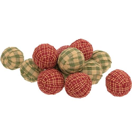 Front. BreeBe - 12/Set Primitive Gingham Rag Balls - Multi.
