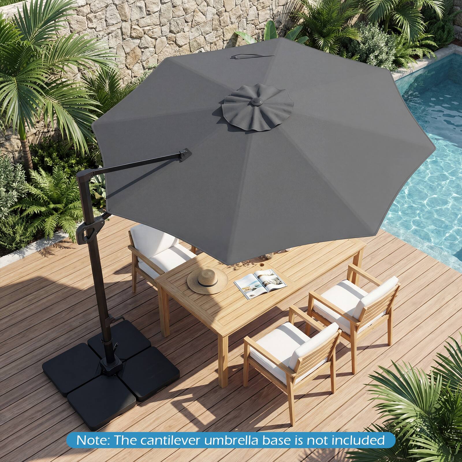 Note: The cantilever umbrella base is not included
