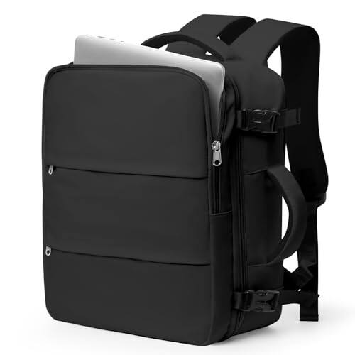 Front. Cozy Serene - Travel Backpack For Women Men Carry On Traveling Airplanes Personal Item Bag Laptop Backpacks - E1-black-Large.