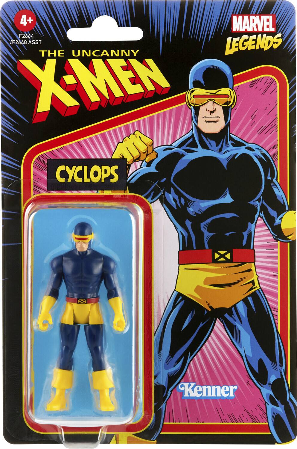 4+  
F2664 / F2648 ASST  

THE UNCANNY X-MEN  

CYCLOPS  

MARVEL LEGENDS  

Kenner