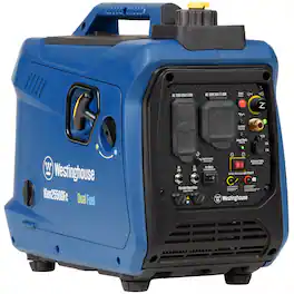 Westinghouse - 2,550-Watt Dual Fuel Gas and Propane Powered Portable Inverter Generator with Recoil Start, LED Data Center - Blue