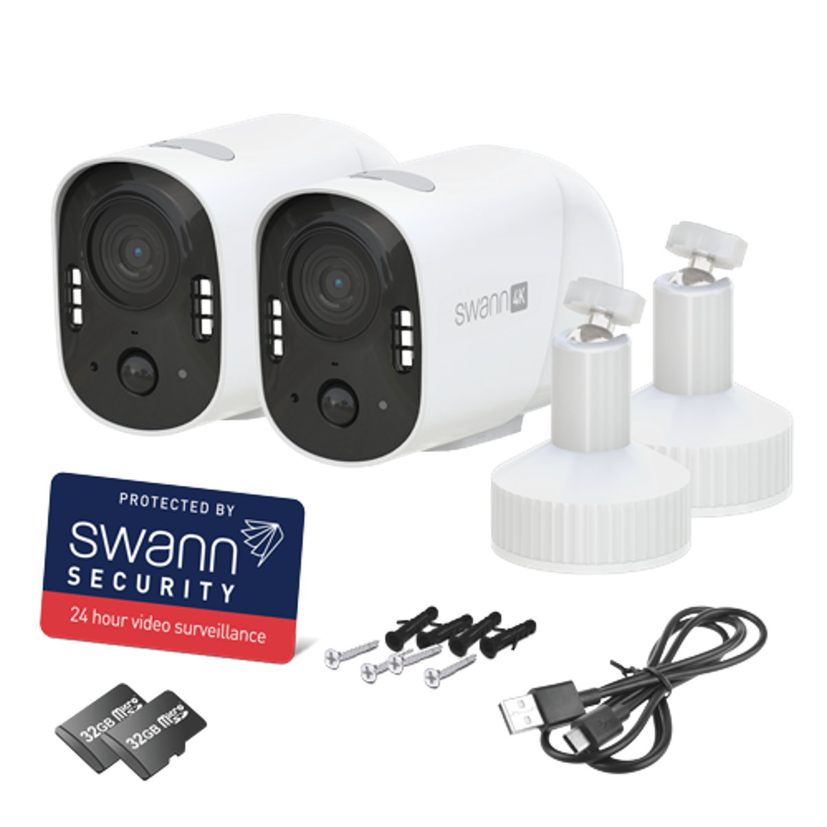 UK swann PROTECTED BY swann SECURITY 24 hour video surveillance mes mgs 32GB 32GB