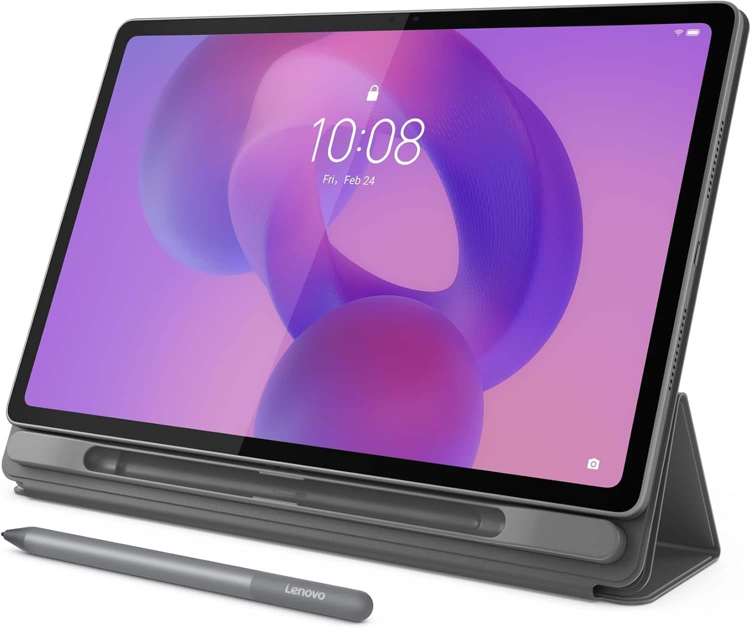 Lenovo - Idea Tab Plus with Tab Pen & Folio Case - 12.1" 2.5K Tablet - 8GB RAM - 128GB UFS - Gray