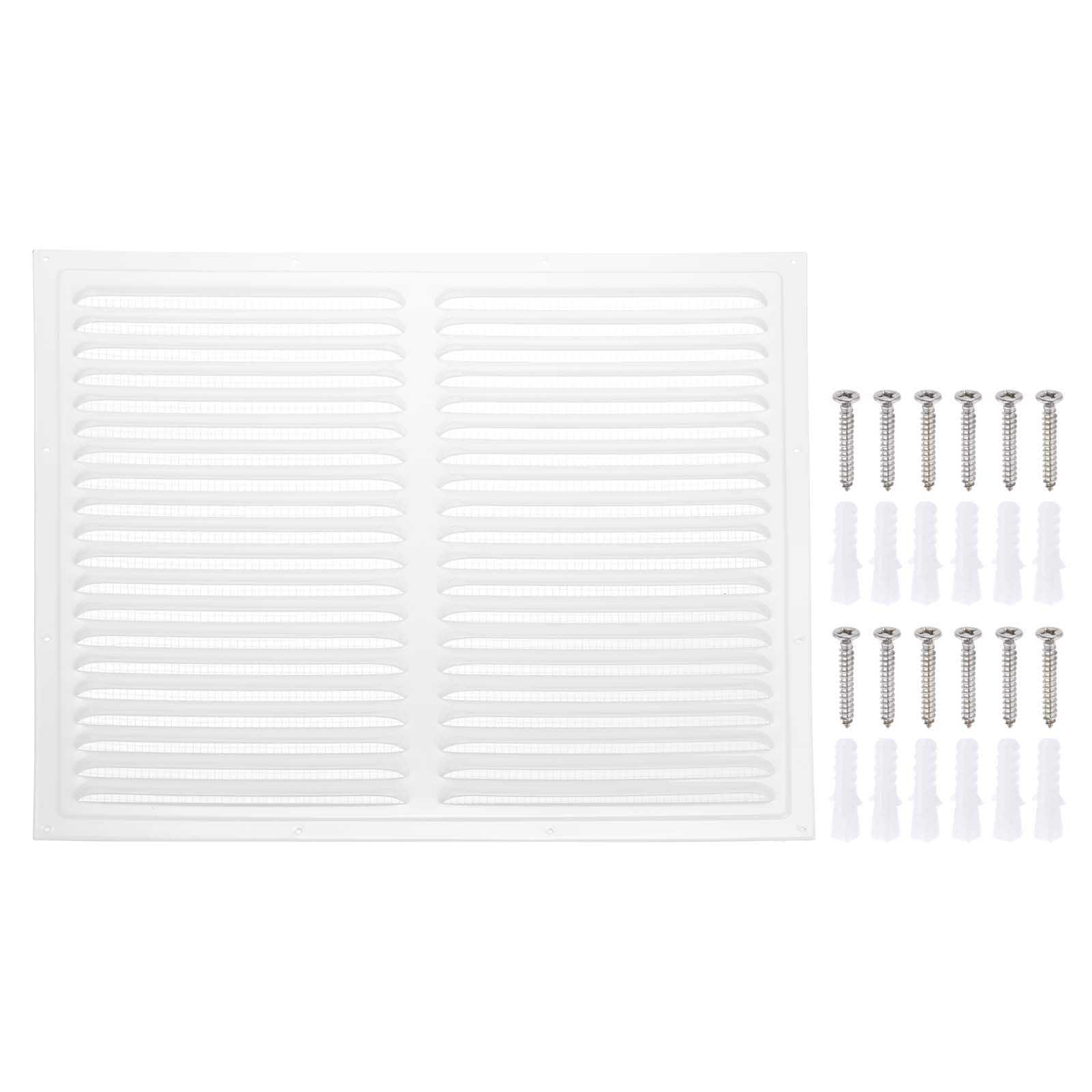 Unique Bargains - 16"x16" Attic Soffit Vent, 1pc Aluminum Alloy HVAC Air Vent Cover with Screen Mesh and Screw for Wall Ceiling Attic - White