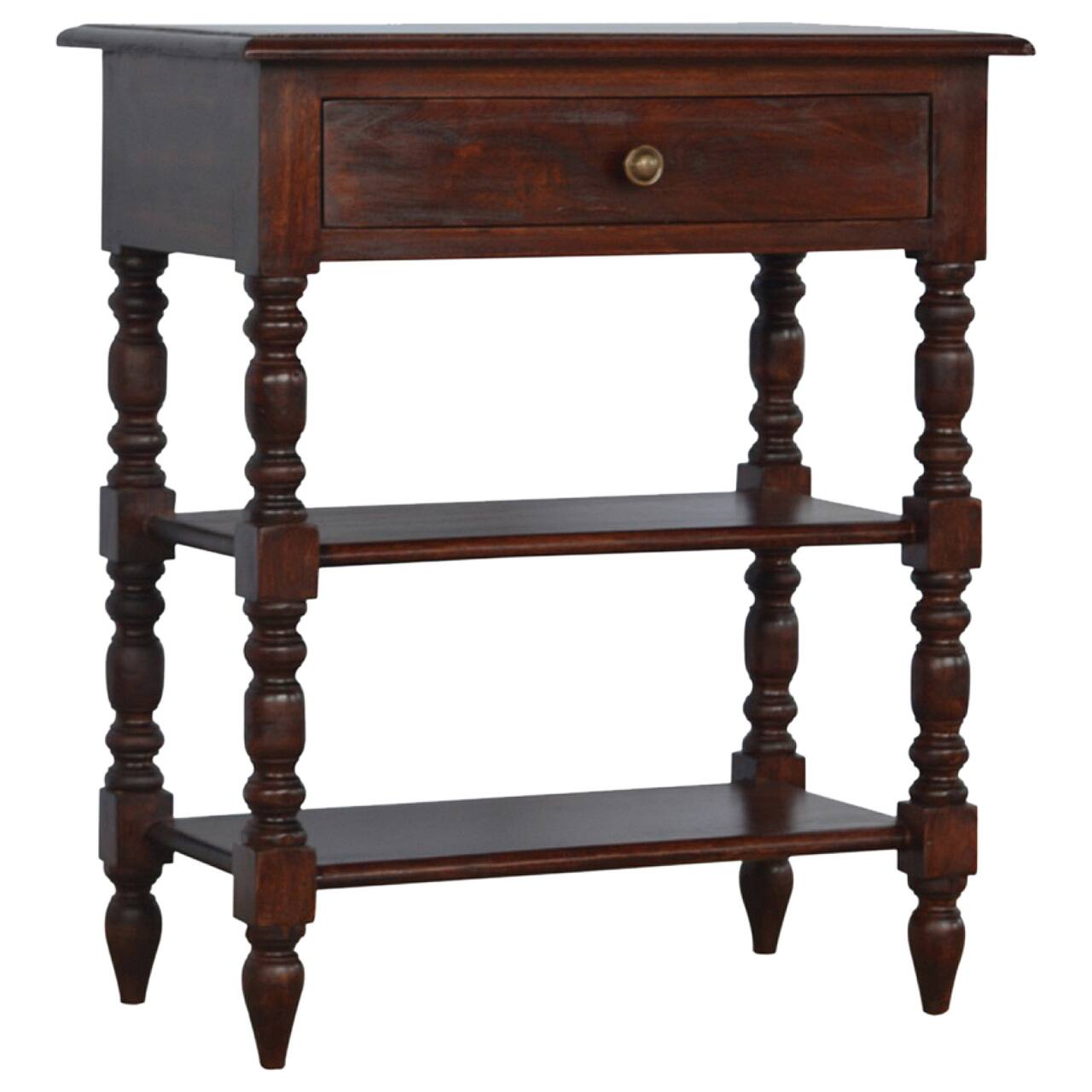 Left. Artisan Furniture - Turned Occasional Table - Brown.