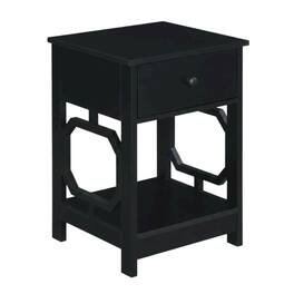 FurniFact - end table with single drawer for versatile living space use - Black