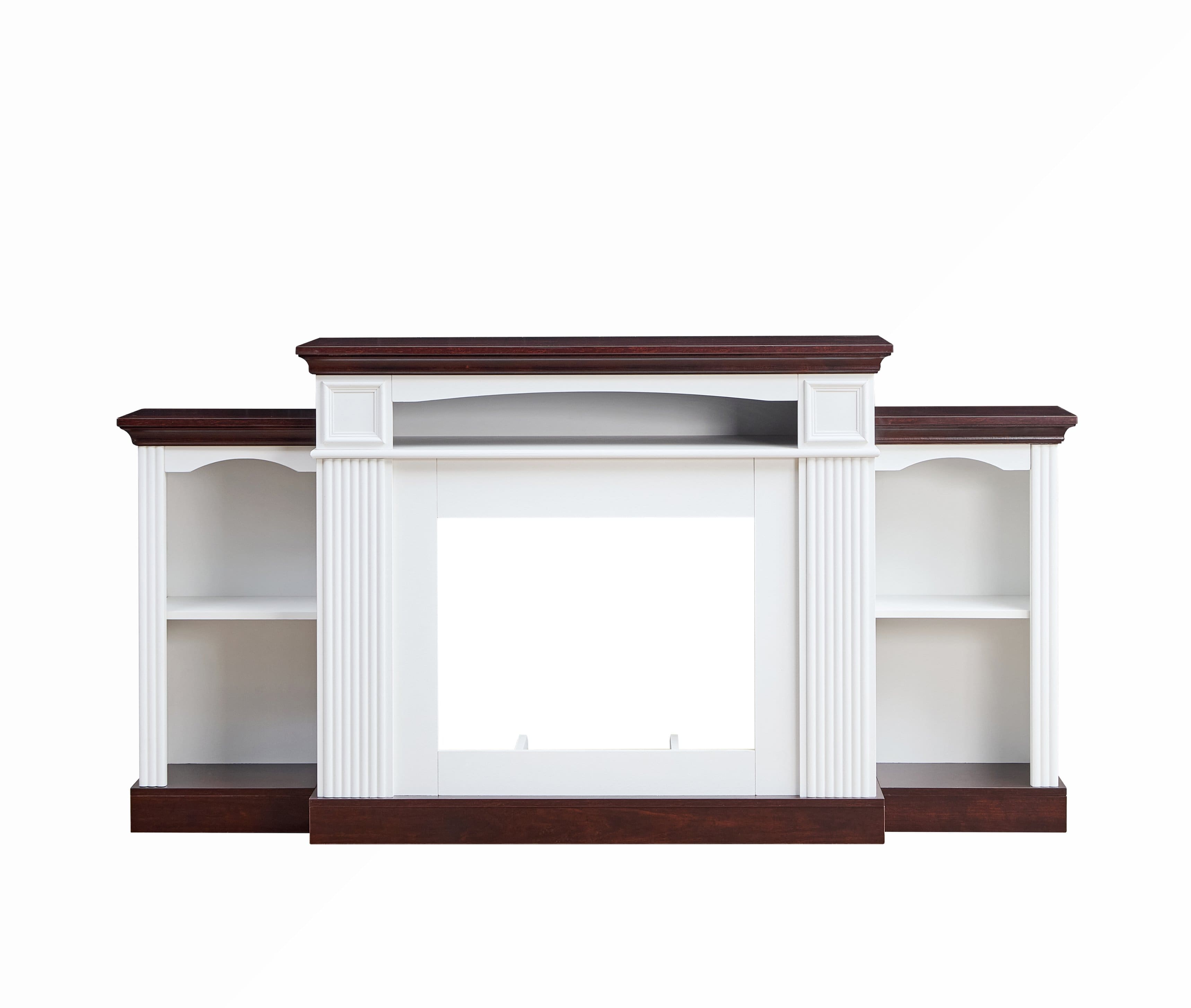 Dexmalle - Farmhouse Style Fireplace TV Stand for 70-inch TV - White