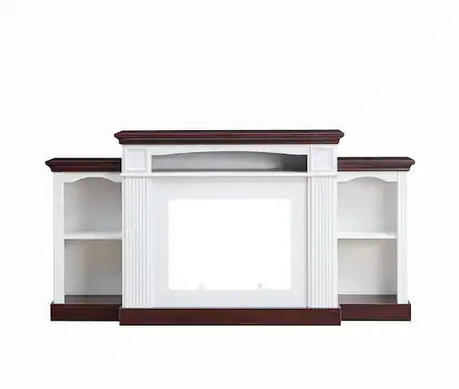Front. Dexmalle - Dexmalle Farmhouse Style Fireplace TV Stand for 70-inch TV - White.