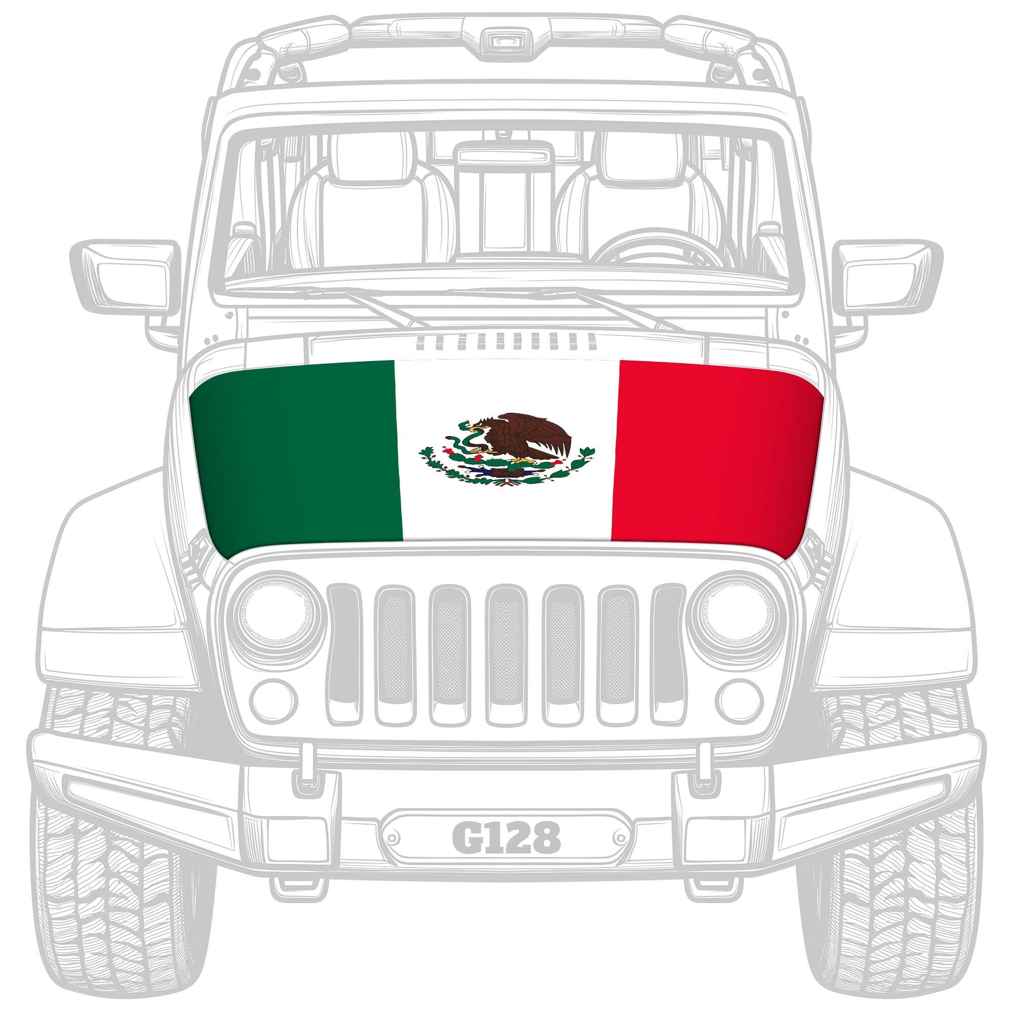 Angle. G128 - G128 Mexico Mexican Car Hood Cover 3.94x5.25 Ft Two Triangle Fasteners Included.