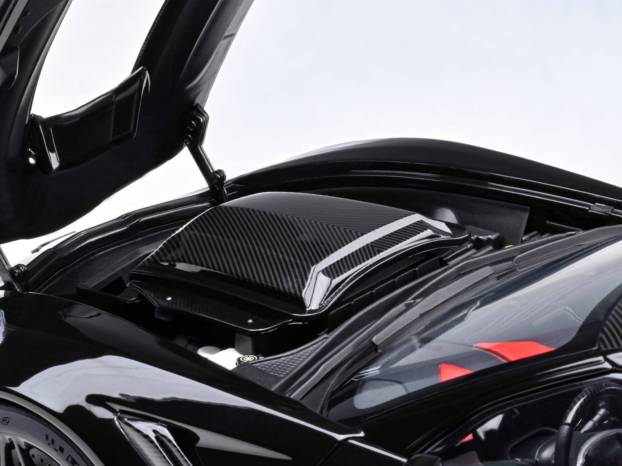 Alt View 2. Autoart - 2019 Chevrolet Corvette C7 ZR1 Black with Carbon Top 1/18 Model Car by Autoart.