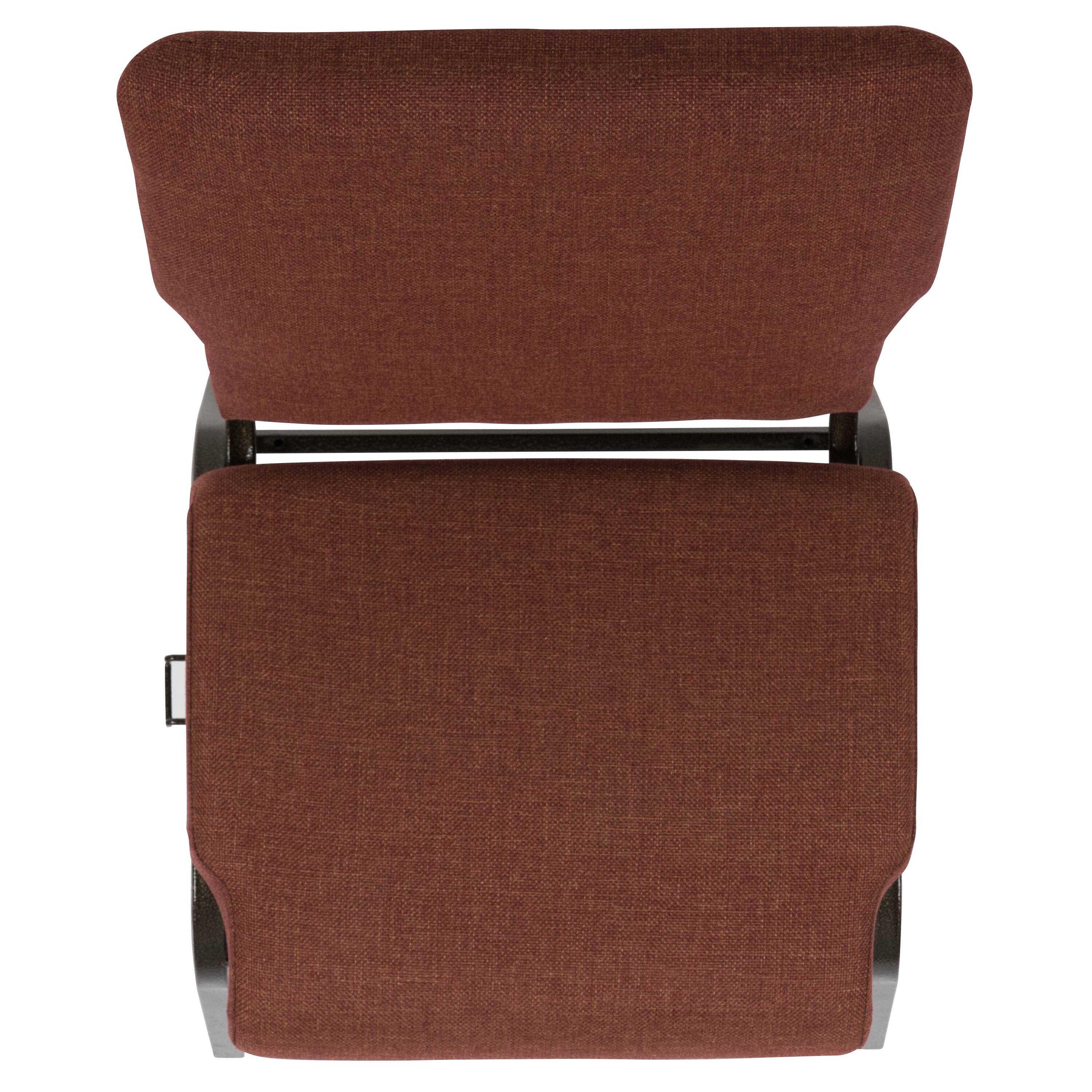 Alt View 7. Emma + Oliver - Stacking Auditorium Chair with 20.5" Seat - Cinnamon Fabric/Gold Vein Frame.