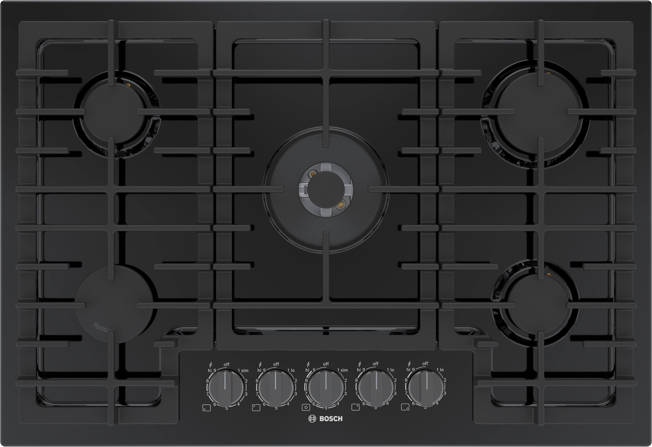 Bosch - 800 Series 30" Built-In Gas Cooktop with 4 burners - Black - Front_Zoom