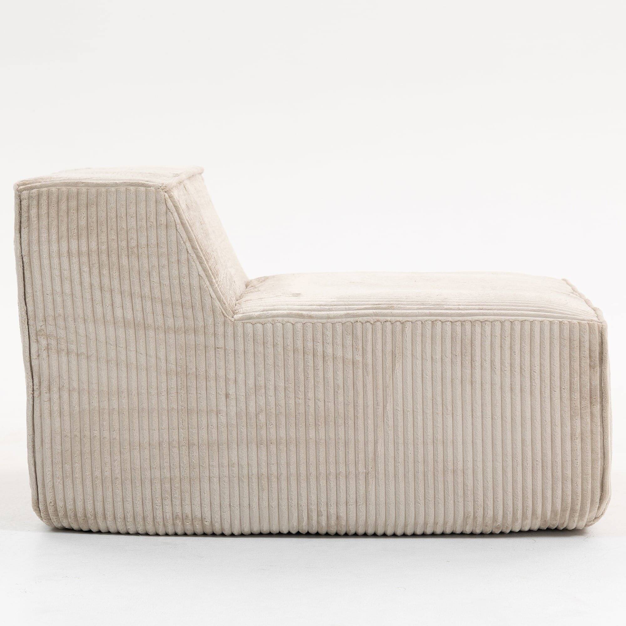 Back. Kadyn - 111" Modular Sctional Couches with Deep Seat, Compression Cloud Sofa Soft Corduroy Upholstered for Living Room Bedroom - Beige.