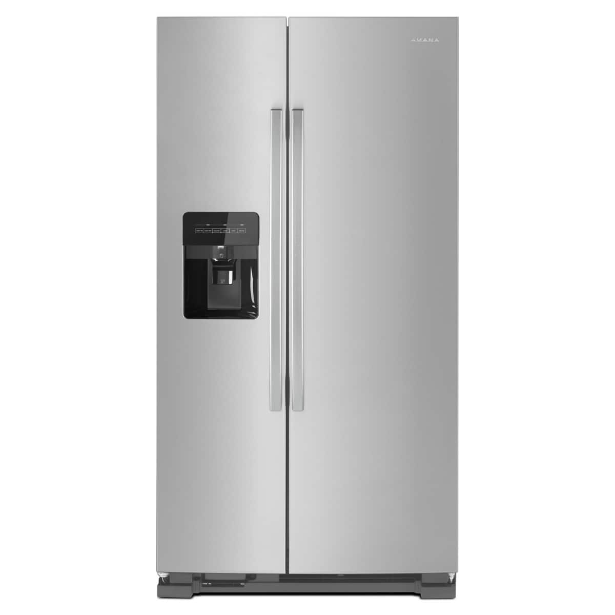 Amana - 24.5 Cu. Ft. Side-by-Side Refrigerator with Water and Ice Dispenser - Stainless steel - Black-on-Stainless - Front_Zoom