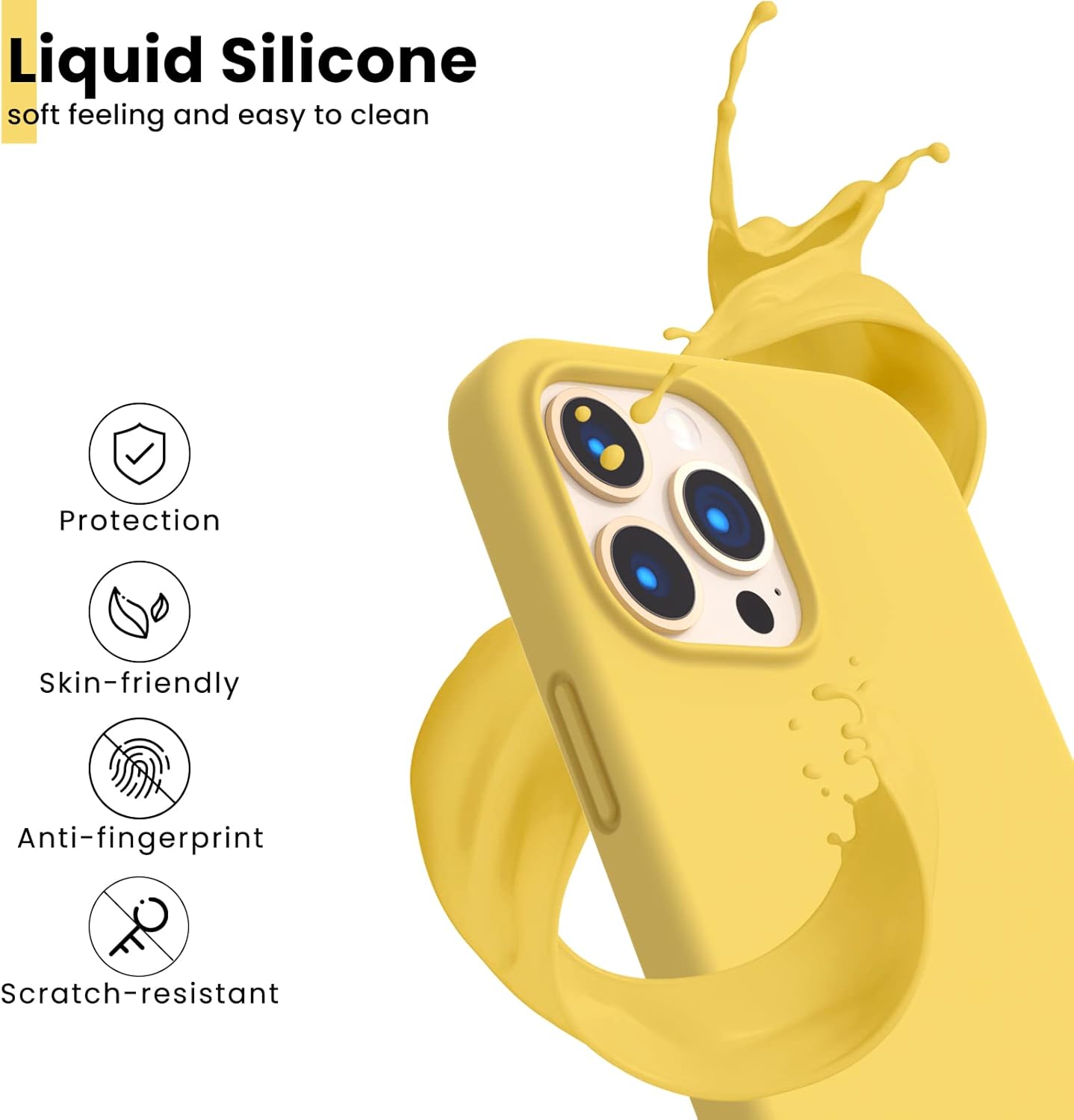 Liquid Silicone, soft feeling and easy to clean, Protection, Skin-friendly, Anti-fingerprint, Scratch-resistant