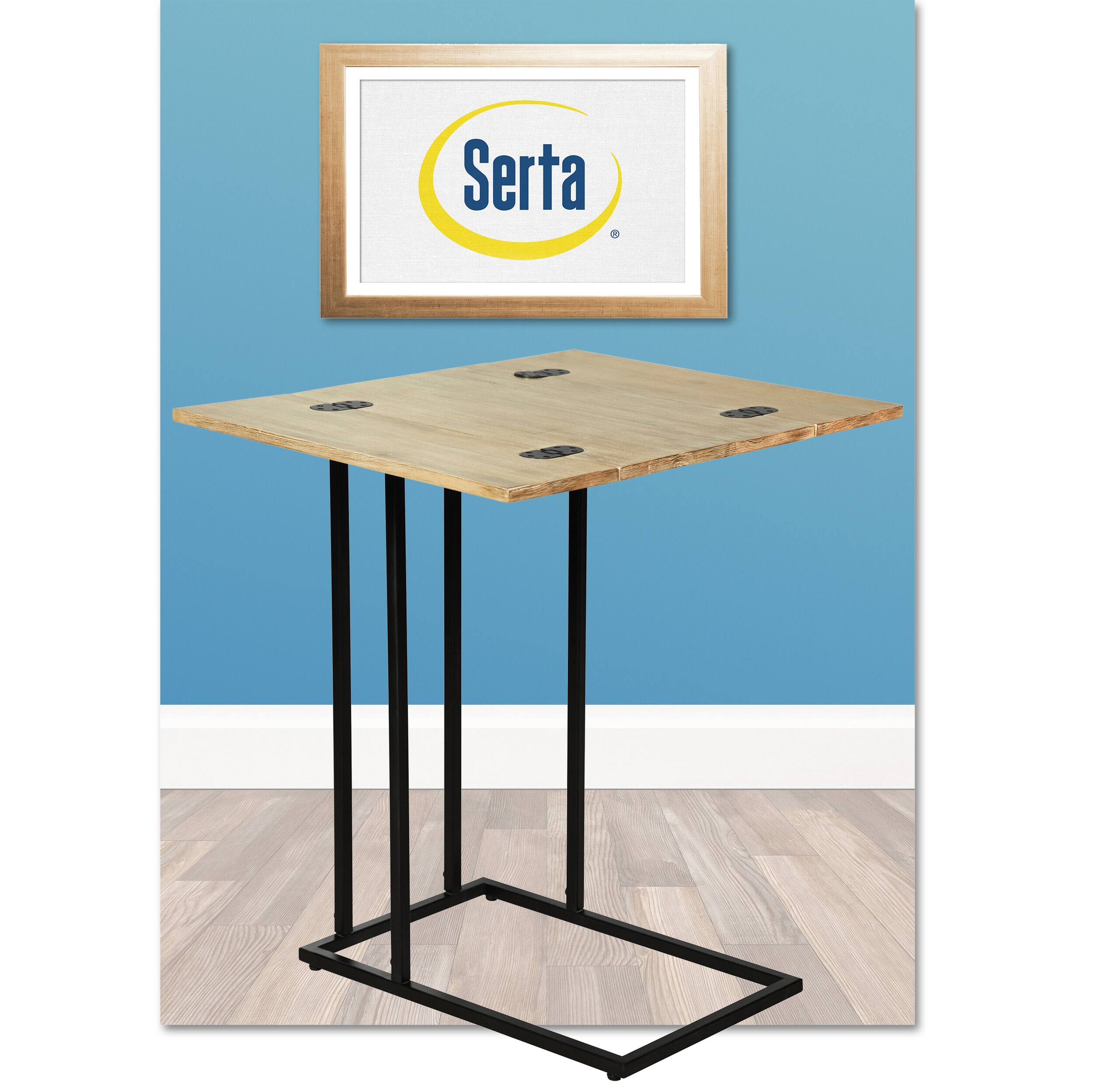 Left. Serta - Harton Rustic Expandable C Side Table - Natural Wood.
