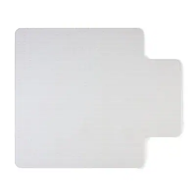 Front. Staples - Carpet Chair Mat with Lip, 45" x 53'', Flat-Pile - Clear.