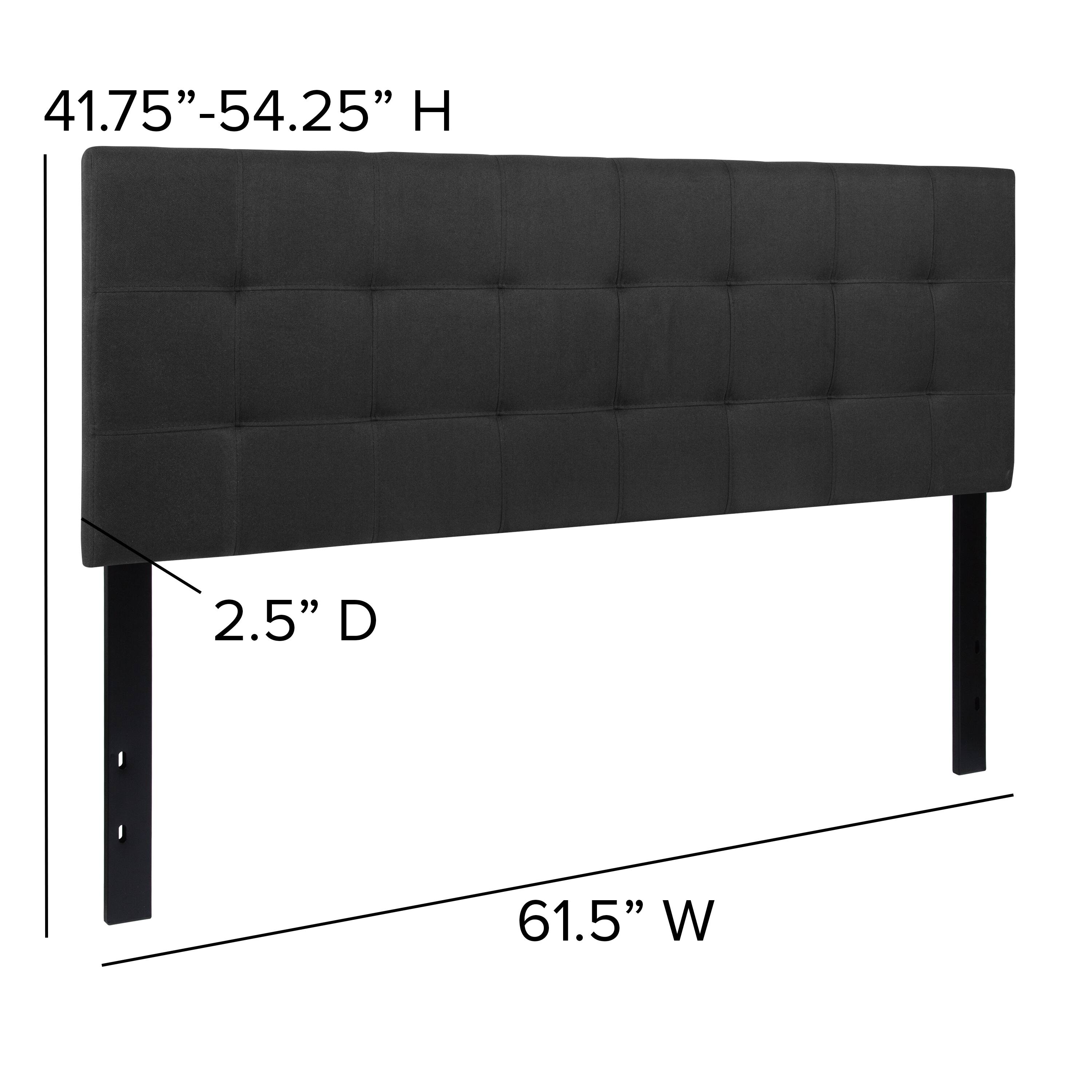 41.75"-54.25" H  
2.5" D  
61.5" W