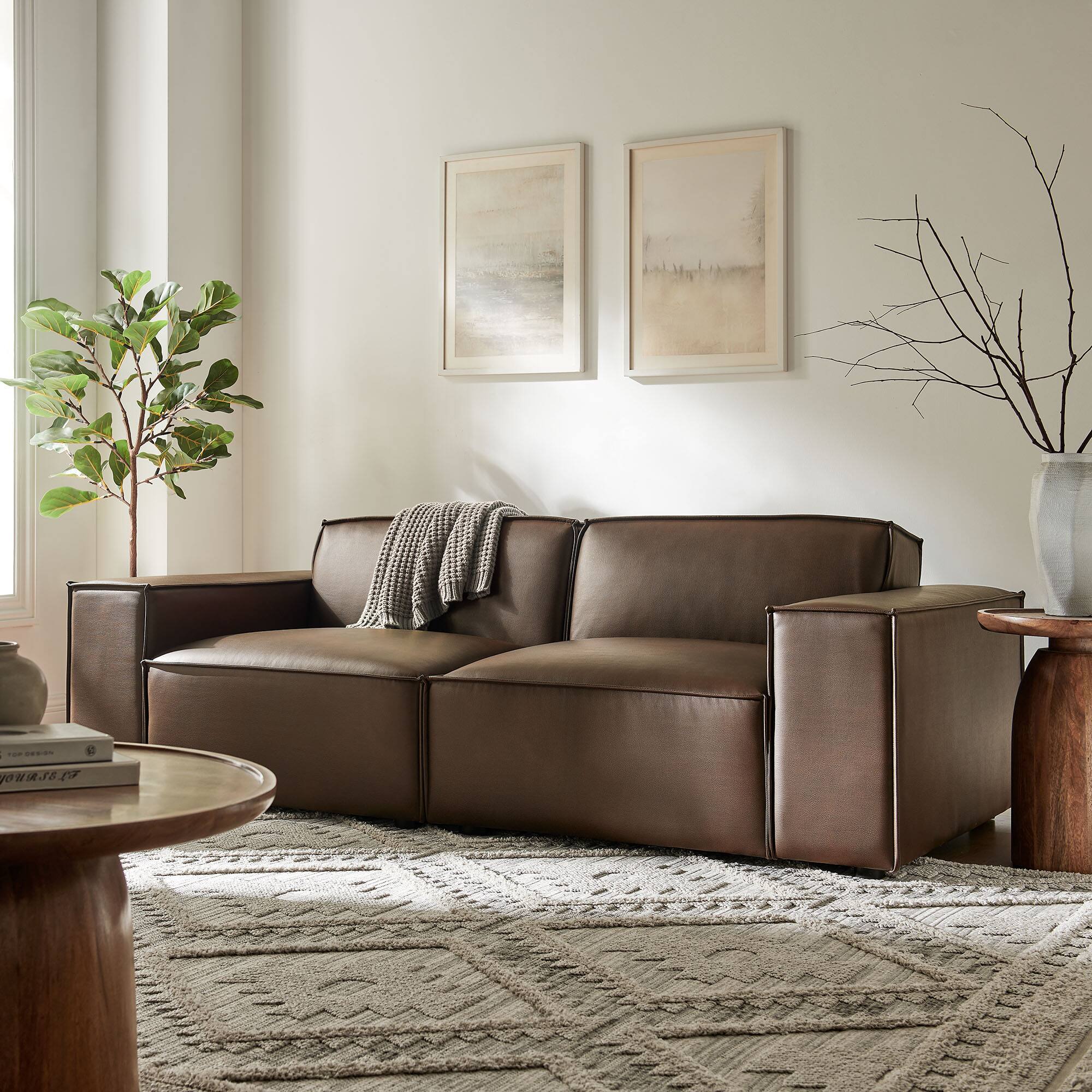 Alt View 6. Modway - Restore 2-Piece Vegan Leather Modular Loveseat by Modway - Espresso.