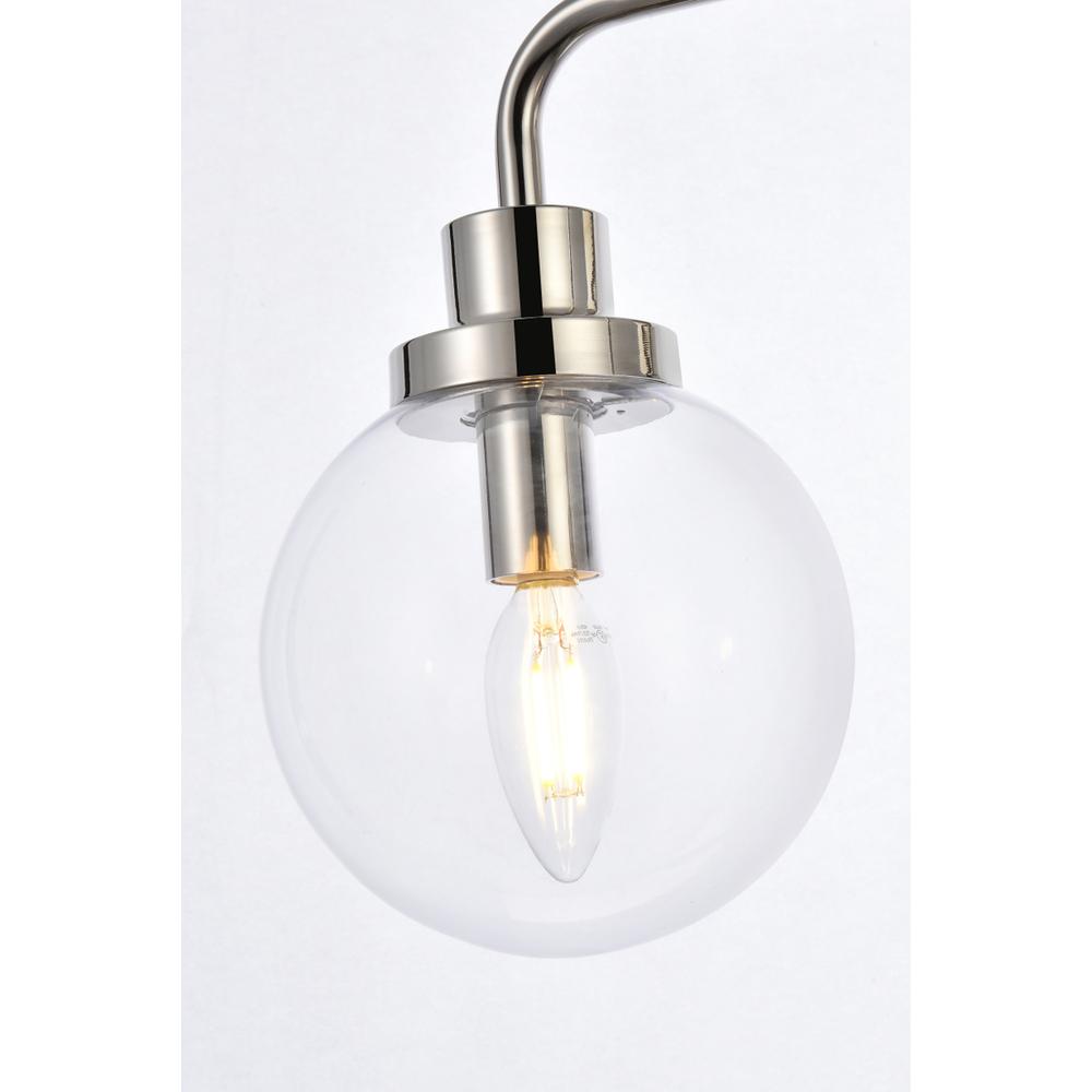 Alt View 1. Living District - Hanson 3 lights bath sconce in polished nickel with clear shade - Polished Nickel And Clear Shade.