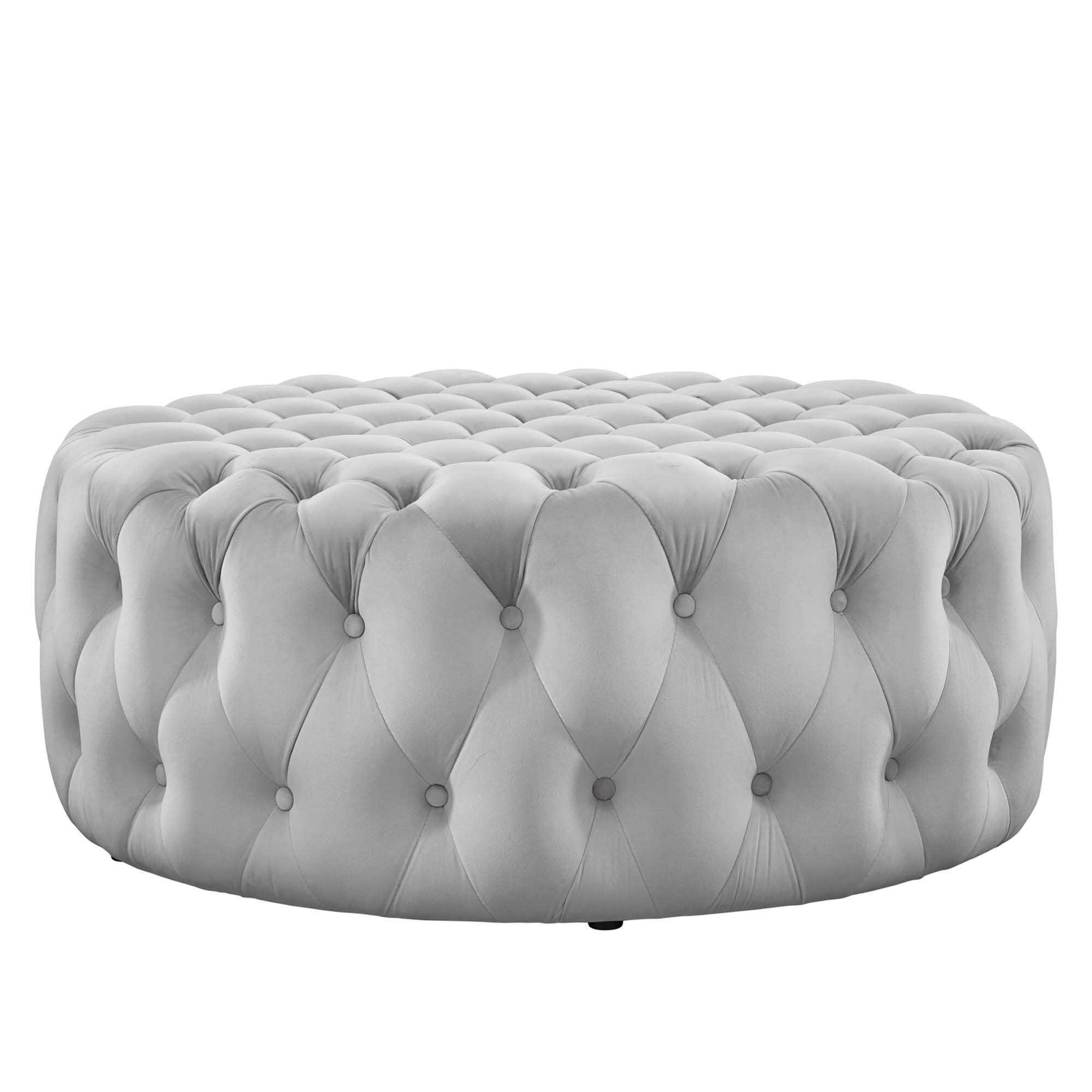 Alt View 1. Modway - Amour Tufted Button Large Round Performance Velvet Ottoman by Modway - EEI-5469-LGR.