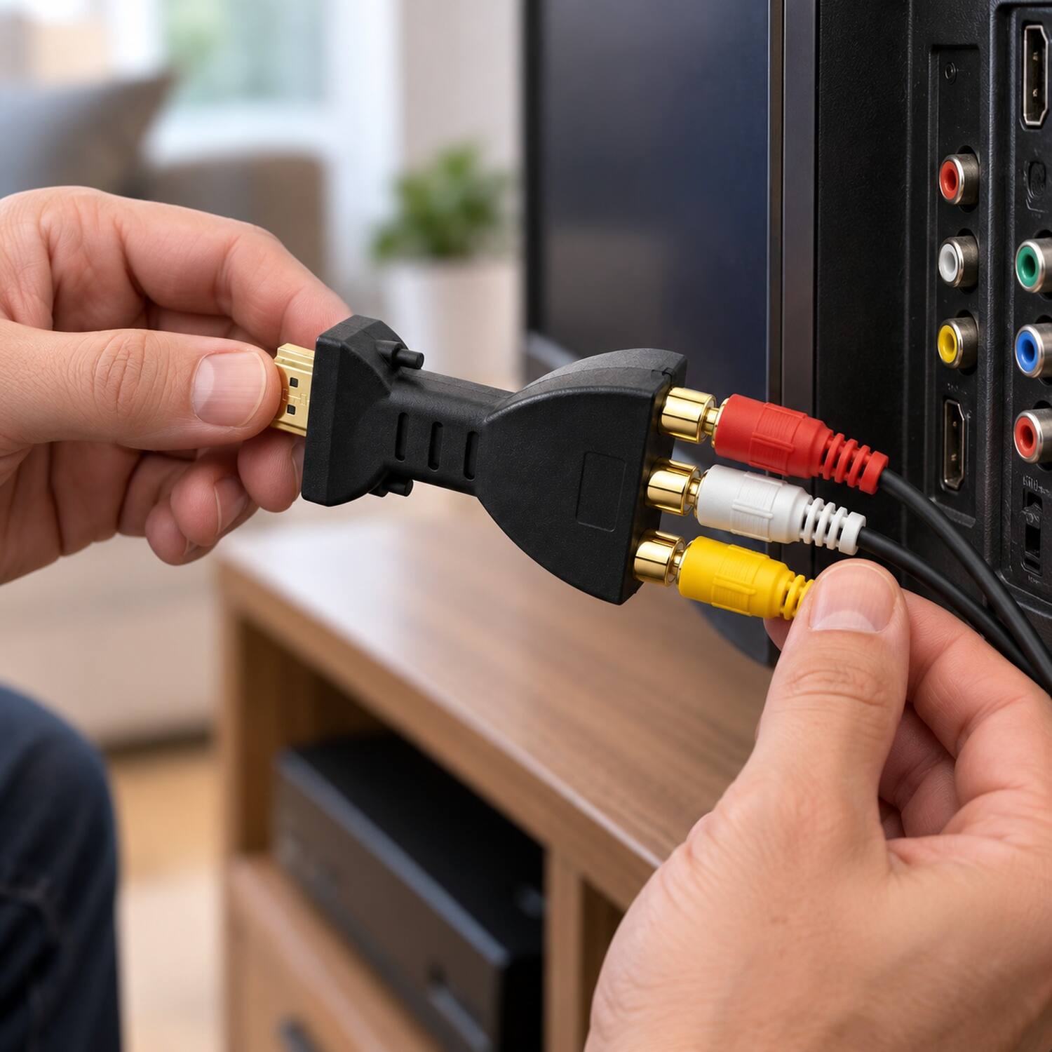 Sanoxy HDMI Male to 3 RCA Female Composite AV Video Audio Adapter ...