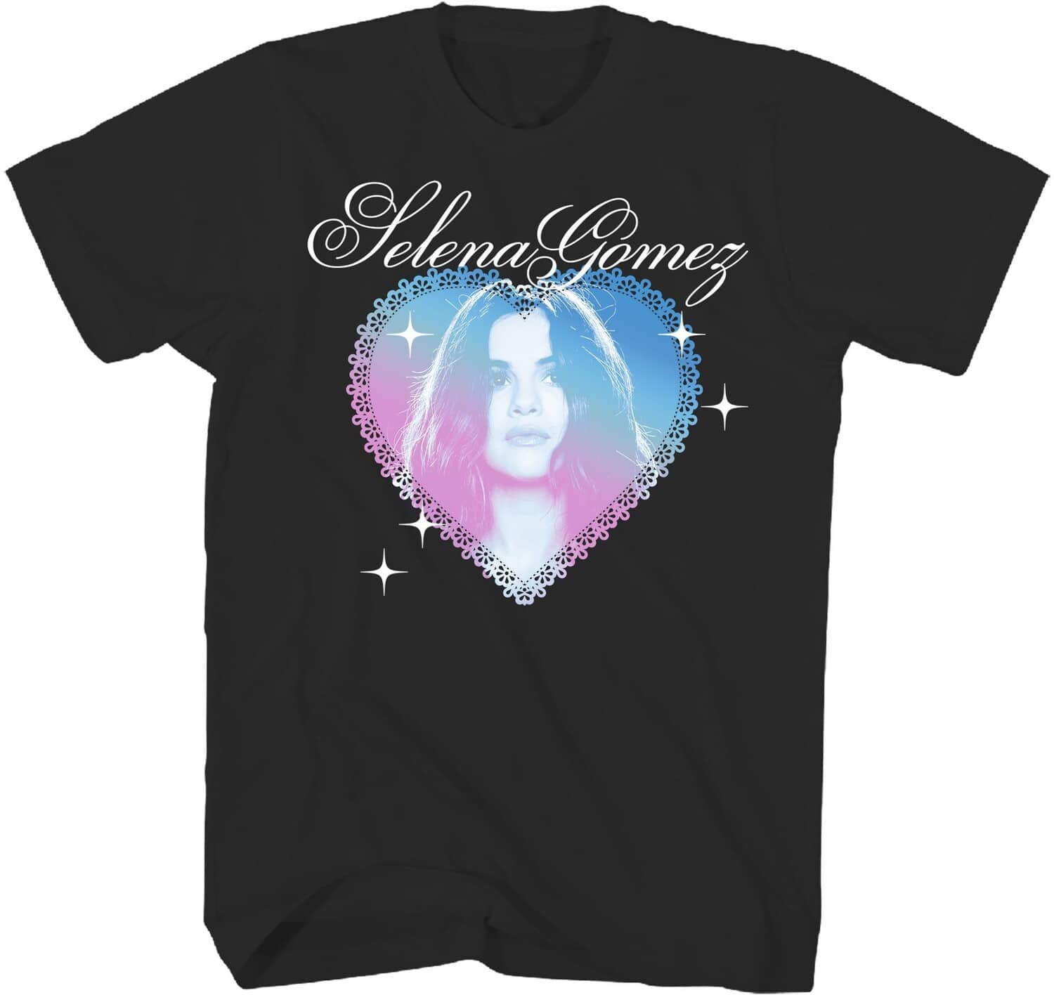 PopMarket - Selena Gomez - Selena Gomez - Color Gradient Heart T-Shirt - Small Black 36871066A1 - APPAREL - Multicolor price history on PriceWatchPro