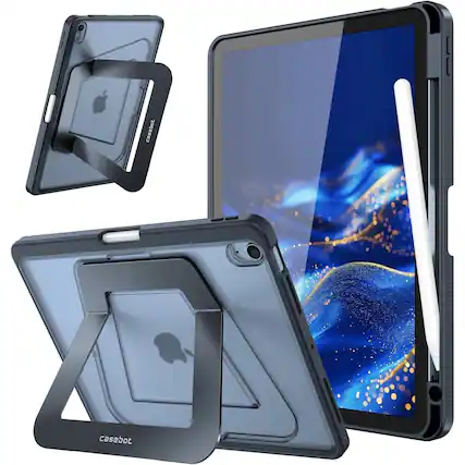 Front. Kitcheniva - Rugged Shockproof Case For iPad Air 11 Inch M3 2025 2024 Kickstand Cover Black - Black.