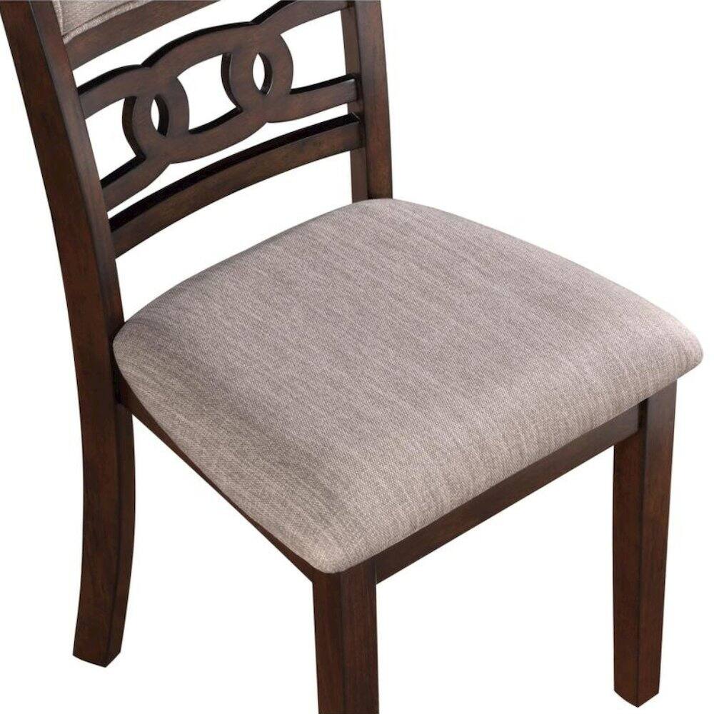 Alt View 1. FurniFact - Wood Dining Chair Set of 4 Cherry Brown Fabric - Brown.