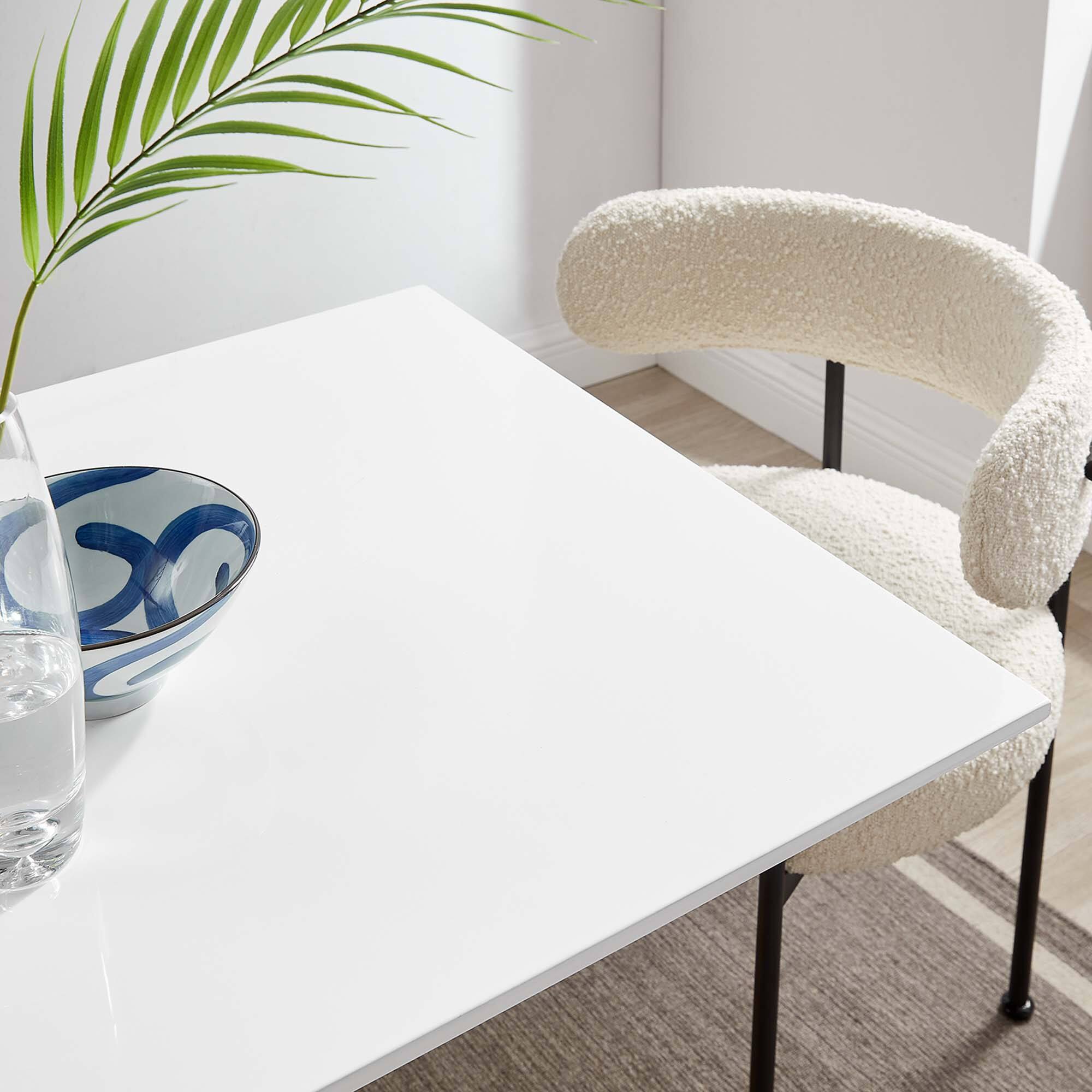 Back. Modway - Lippa Square Wood Dining Table - Gold White.