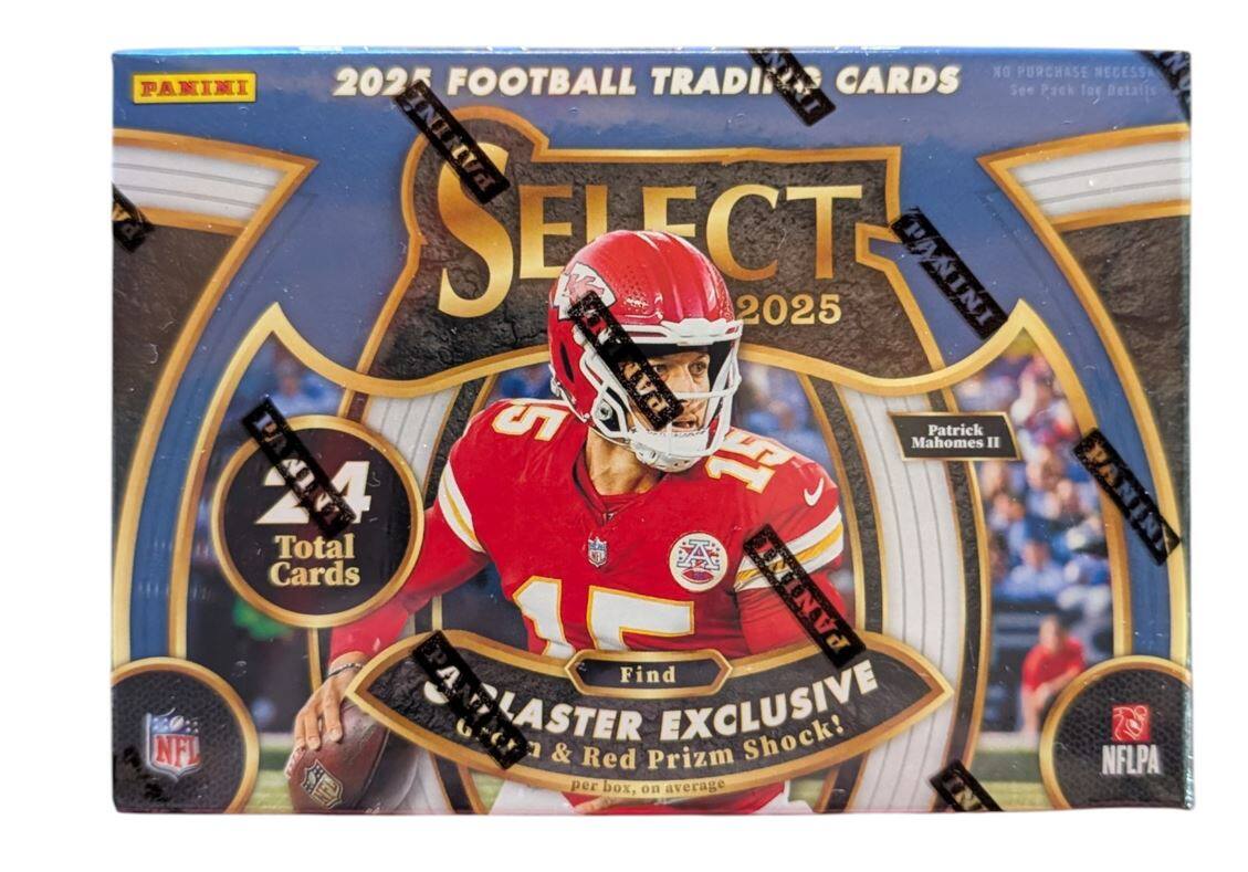 DK PURCHASE NECESSARY PANINI 2025 FOOTBALL TRADING CARDS See Pack Top Details PANINI PA T SELECT 2025 ININVA PA 5 Mahomes Patrick I X 15 Total 2925 Cards 16 PANINI PA Find NFL CLASTER 7 & EXCLUSIVE Shock! Red Prizm NFLPA per box, on average
