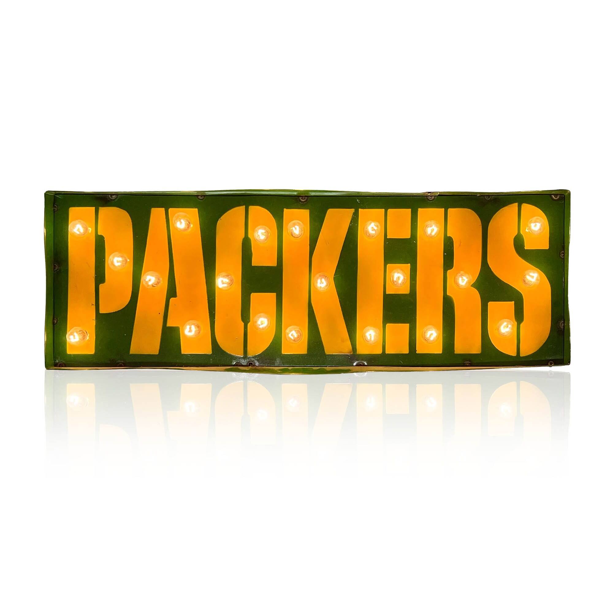 Green Bay Packers 25" x 9" Lighted Recycled Metal Street Sign