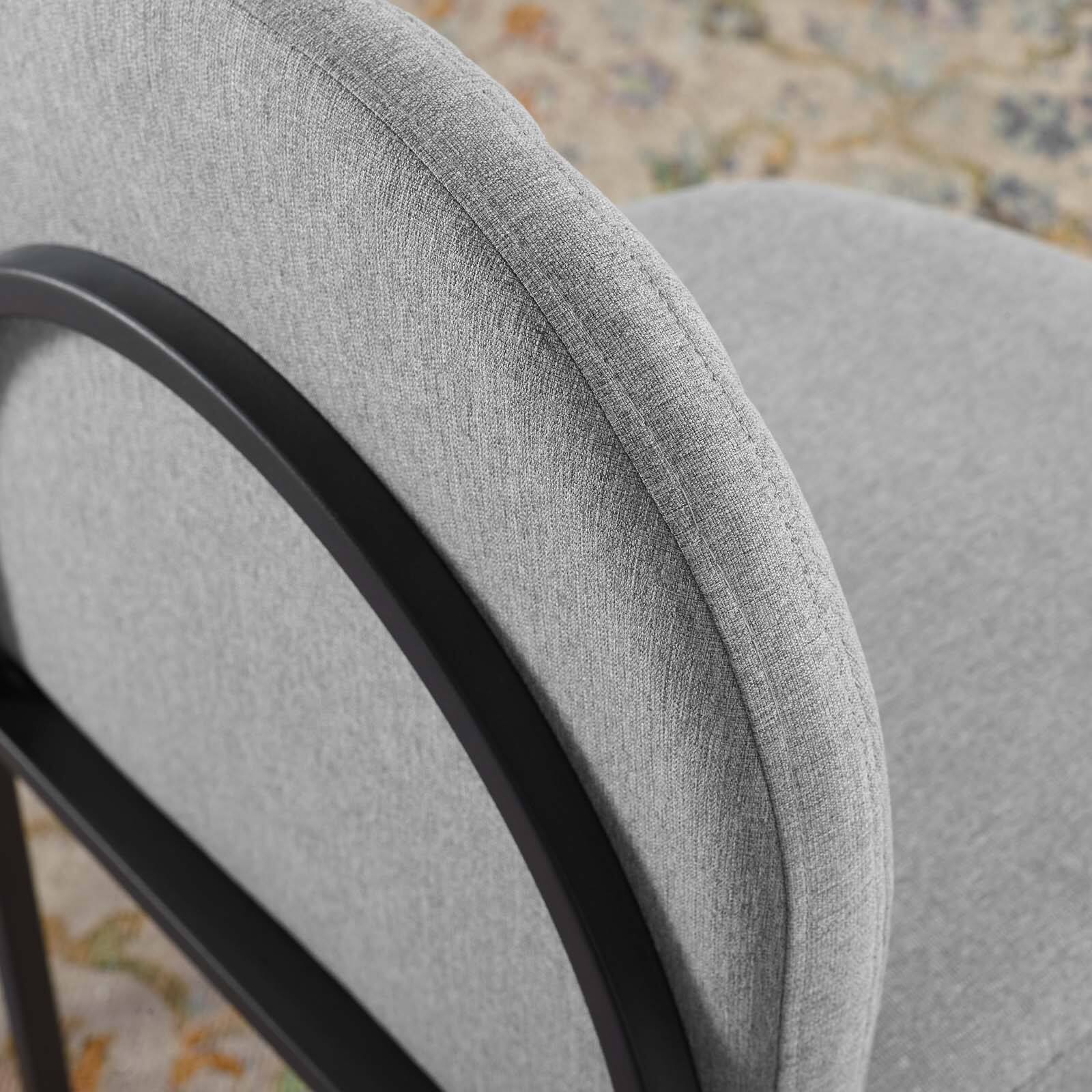 Back. Modway - Isla Channel Tufted Upholstered Fabric Dining Side Chair by Modway - Black Light Gray.