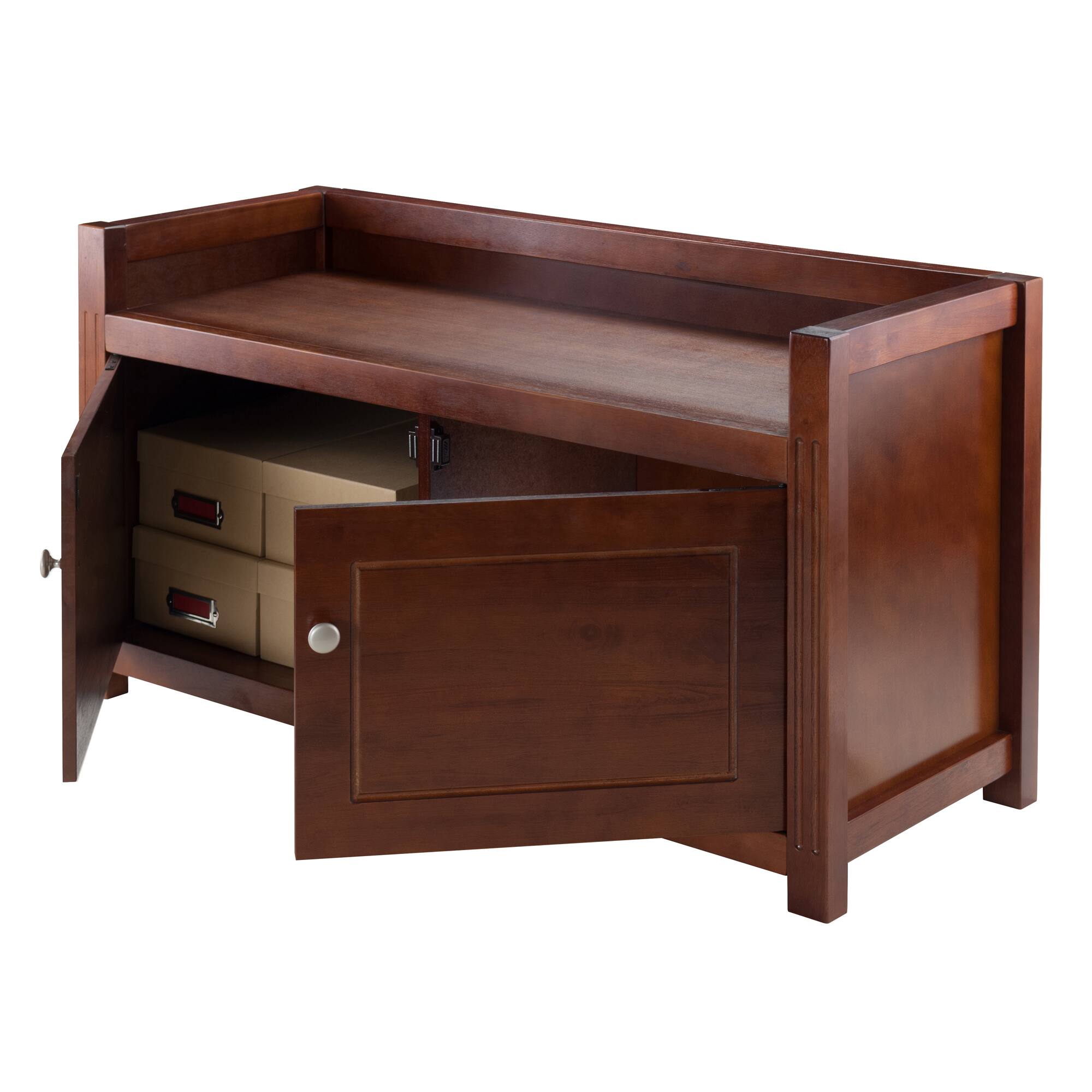 Winsome Wood Charleston Storage Bench Walnut - Best Buy