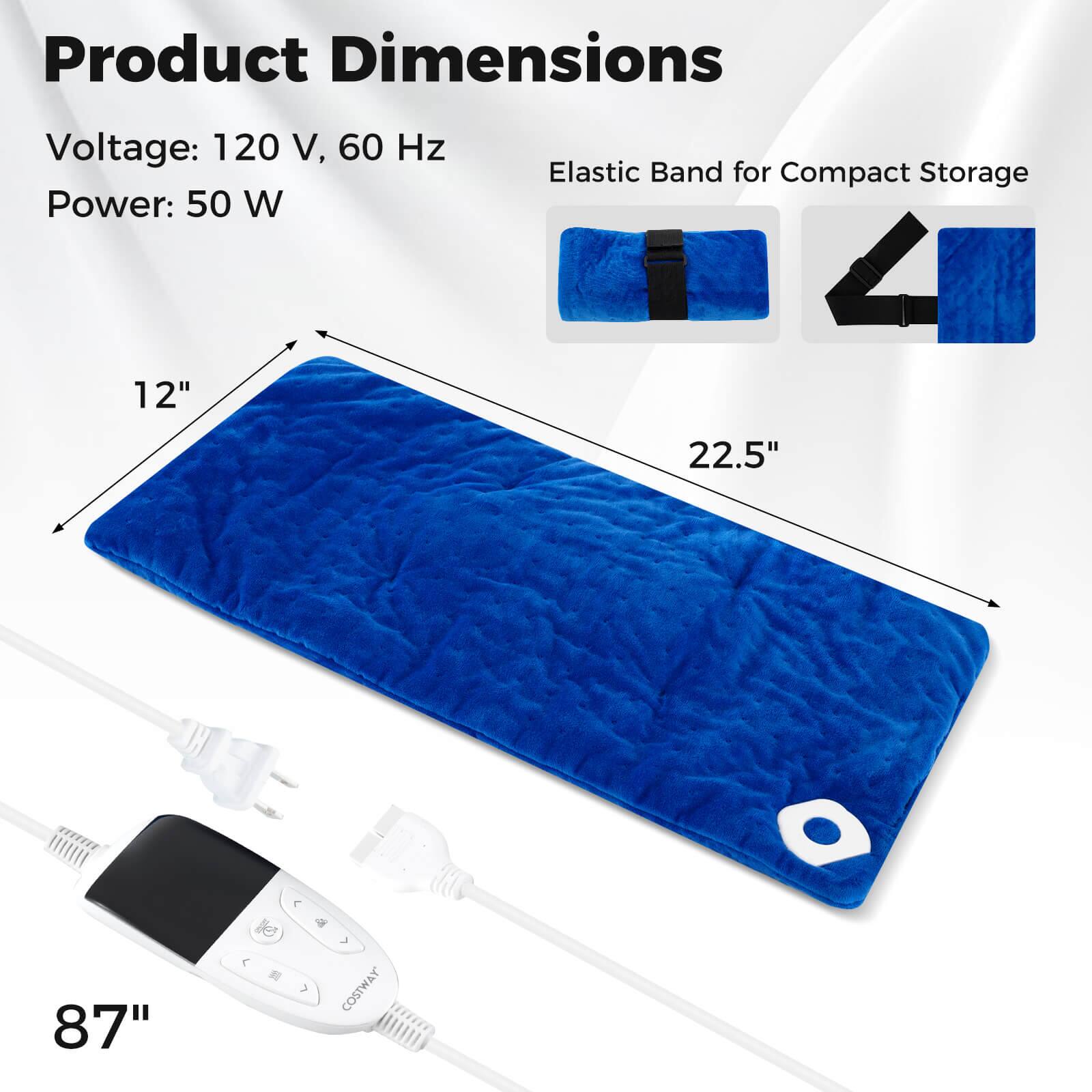 Product Dimensions

Voltage: 120 V, 60 Hz  
Power: 50 W

Elastic Band for Compact Storage

12" x 22.5" x 87"