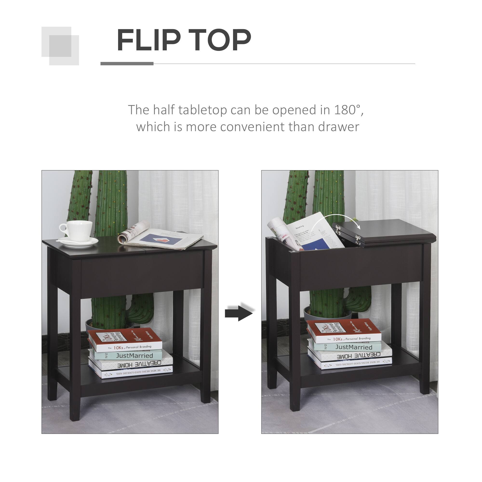 FLIP TOP
The half tabletop can be opened in 180°, which is more convenient than drawer

JustMarried
HOWE CREATIVE
10Ks Personal Branding