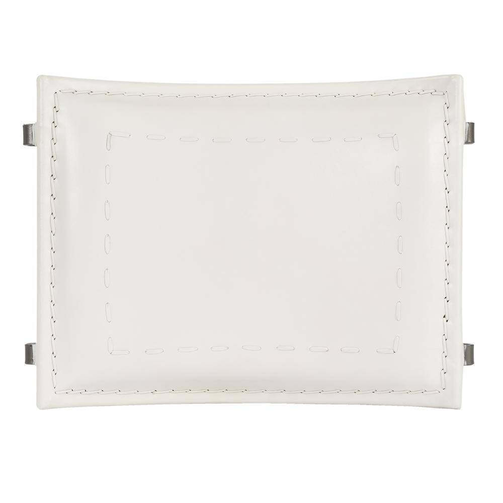 Back. Butler Specialty - Melton Leather 21.5"W Accent Stool - White.
